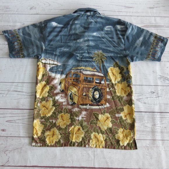 Maui Maui Hawaiian Islands Button Down Short Sleeve Hawaiian Shirt - Size 19/20 - Picture 3 of 6